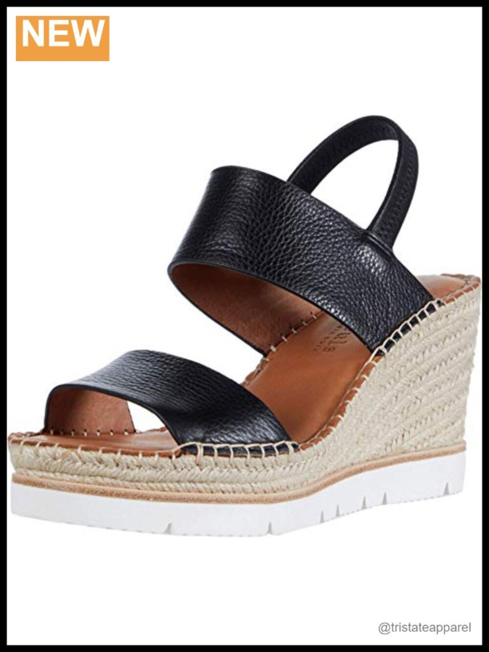 Two Band Wedge Espadrille Sandal Slingback Open Toe Padded Insole